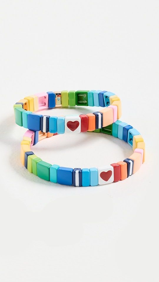 Roxanne Assoulin Mommy & Me Rainbow Hearts Bracelet Set | SHOPBOP | Shopbop