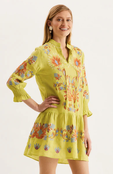 Niki Linen Dress - Wild Lime | tyler boe