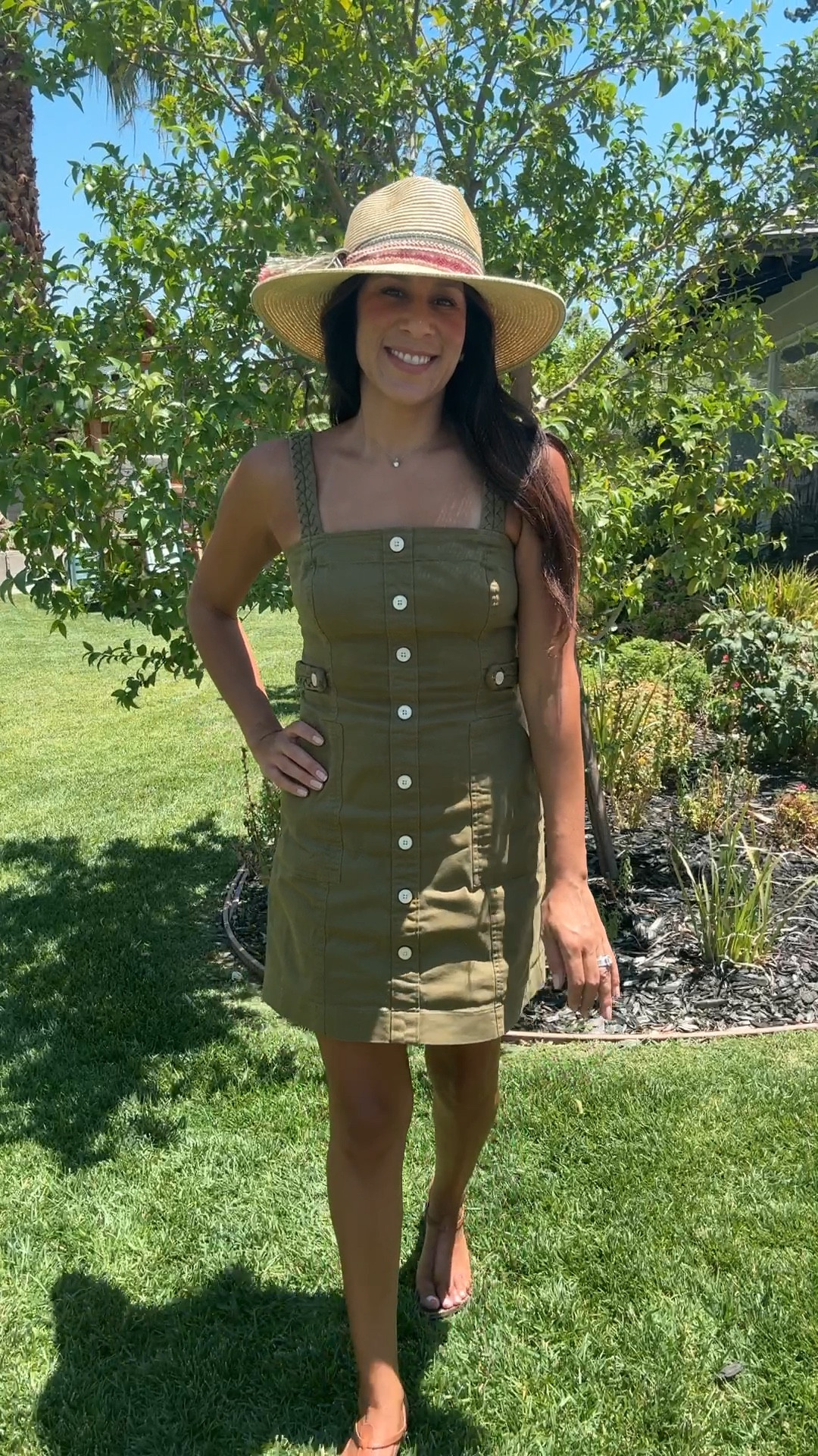 Summer Outfit
Fitted army green dress paired flat sandals and summer hat. Loved wearing this for a casual summer day running errands and meeting friends  

#LTKStyleTip #LTKSeasonal #LTKSummerSales