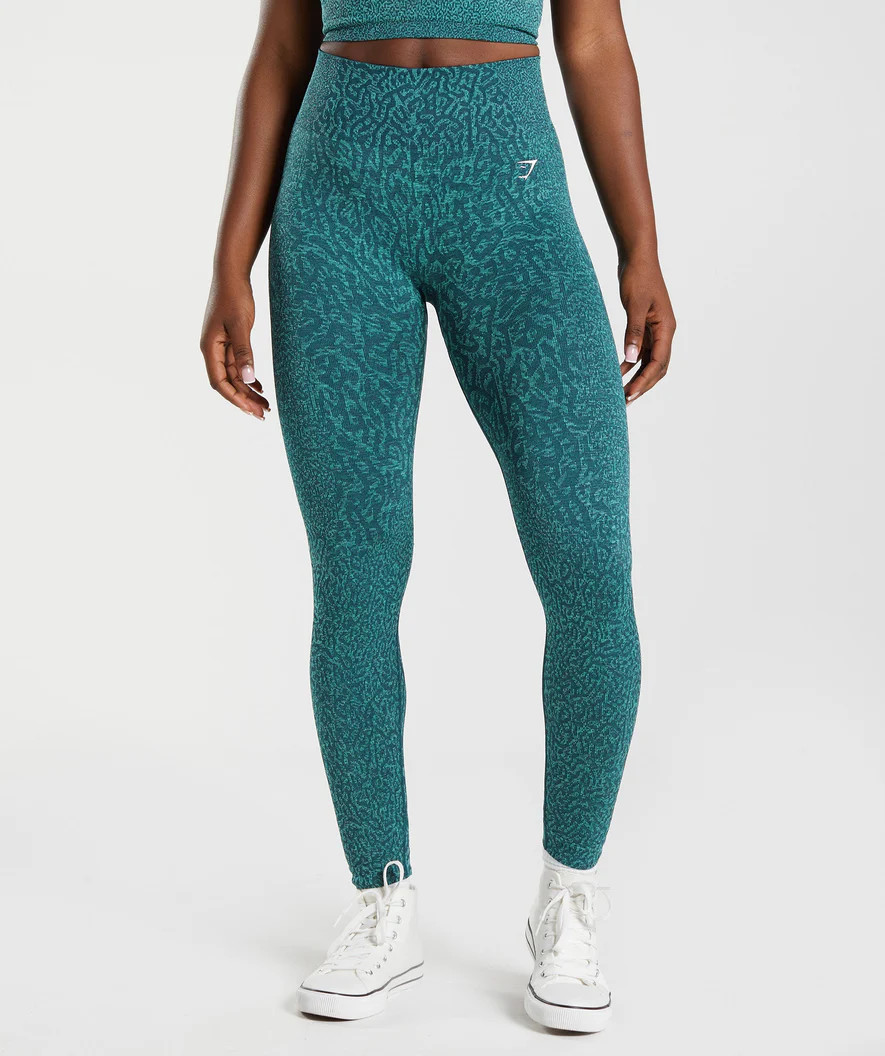 Gymshark Adapt Animal Seamless Leggings - Reef | Winter Teal | Gymshark US