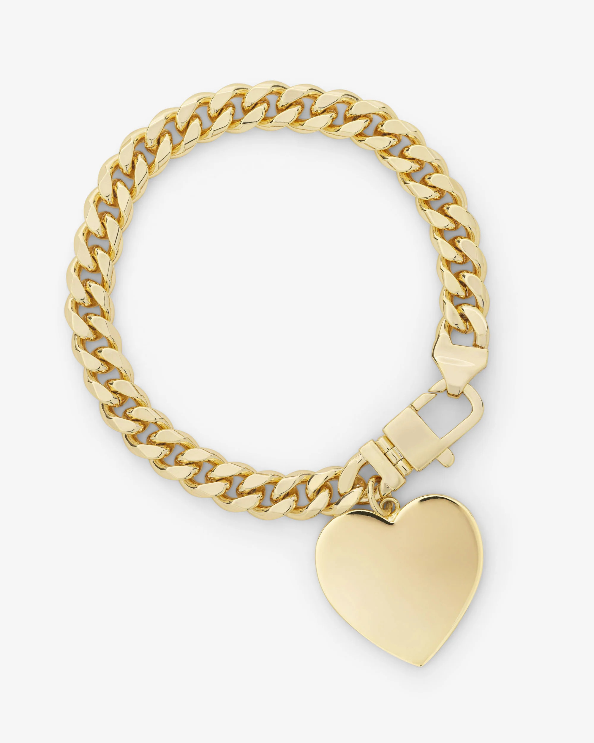 Julian XL Heart Cuban Chain Bracelet - Gold | Melinda Maria Jewelry