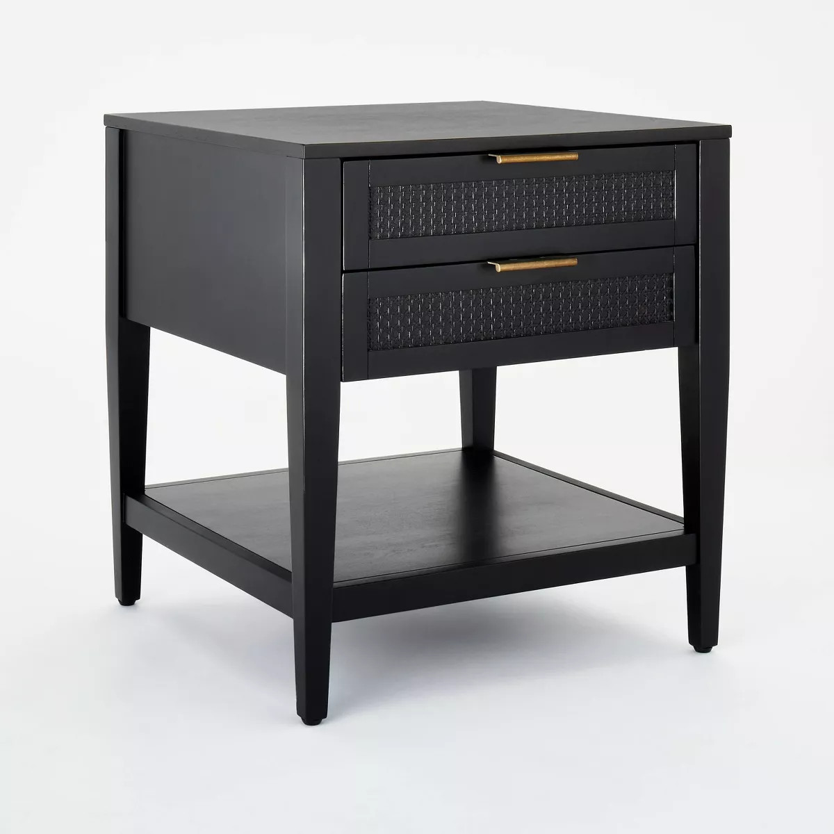 East Bluff 2 drawers Woven Accent Table Black (KD) - Threshold™ designed with Studio McGee: Tra... | Target