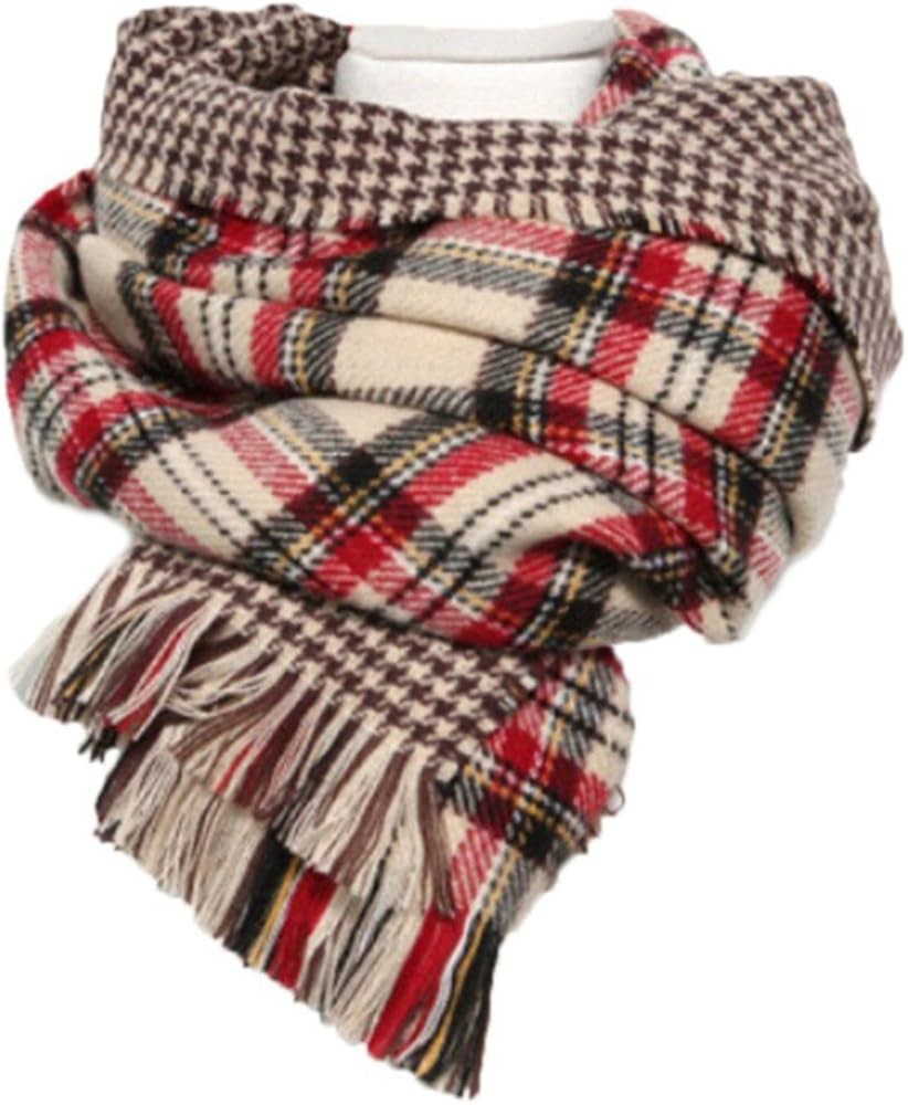 EF Women Mens Lovers Soft Plaid Reversible Long Scarf Wrap Shawl(FBA) | Amazon (US)