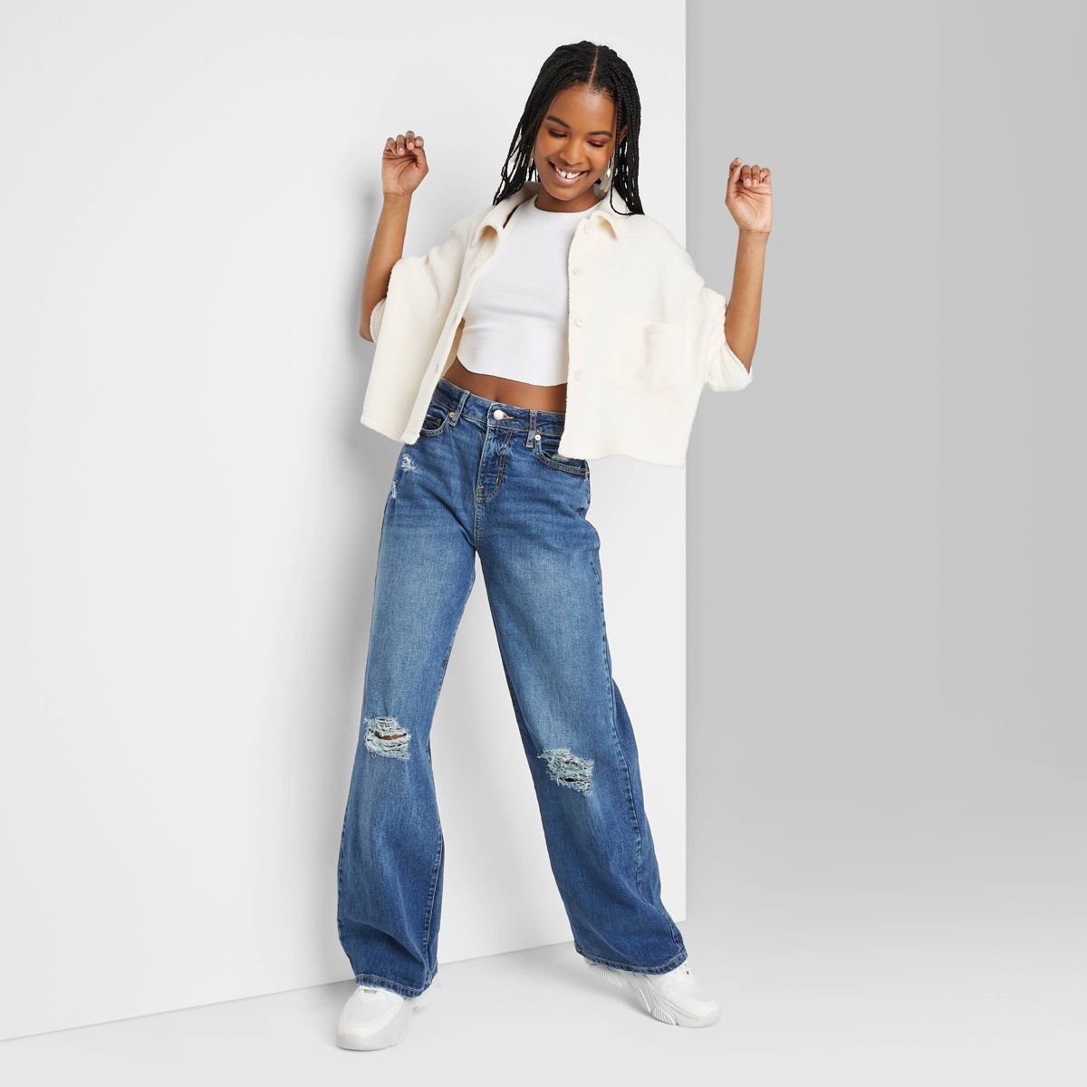 Women's High-Rise Wide Leg Baggy Jeans - Wild Fable™ Blue 2 | Target