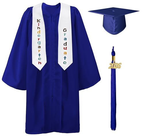 GraduatePro Kindergarten Graduation Cap and Gown Stole Package 2026 Tassel Set for Kids Royal 33 | Amazon (US)