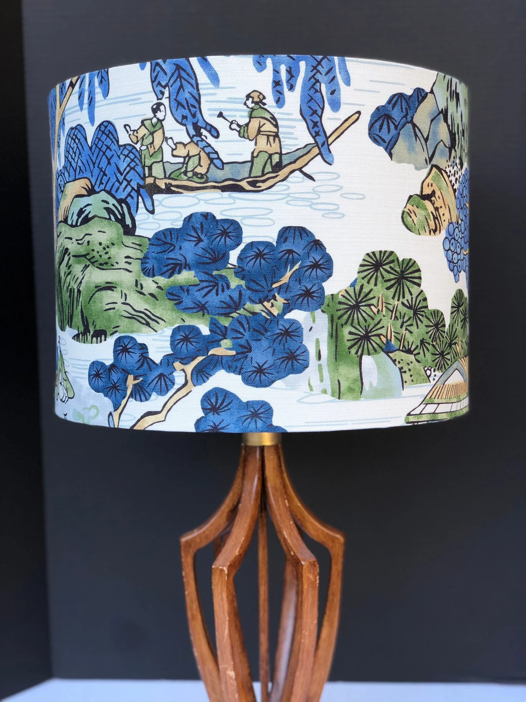 LAMPSHADE ONLY, Garden print lampshade, Scenic print lampshade, handmade lampshade, drum lampshad... | Etsy (US)