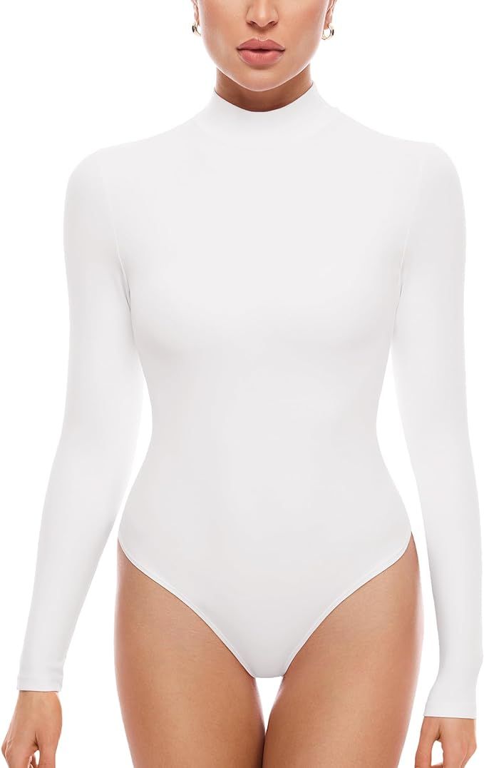 INLYRIC Women's Cozzifree Long Sleeve Bodysuit Mock Turtleneck Women Slimming Tops Thermal Underw... | Amazon (US)