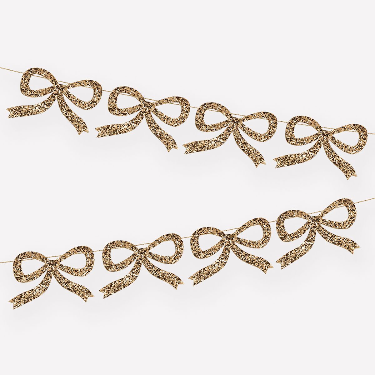 Meri Meri Gold Glitter Bow Garland (Pack of 1) | Target