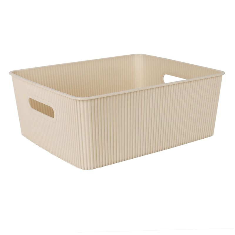 Doric Tan Storage Basket, Medium | At Home