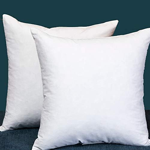StarryBedding Down and Feather Square 18x18 Inch Throw Pillow Insert, Set of 2, 100% Cotton | Amazon (US)