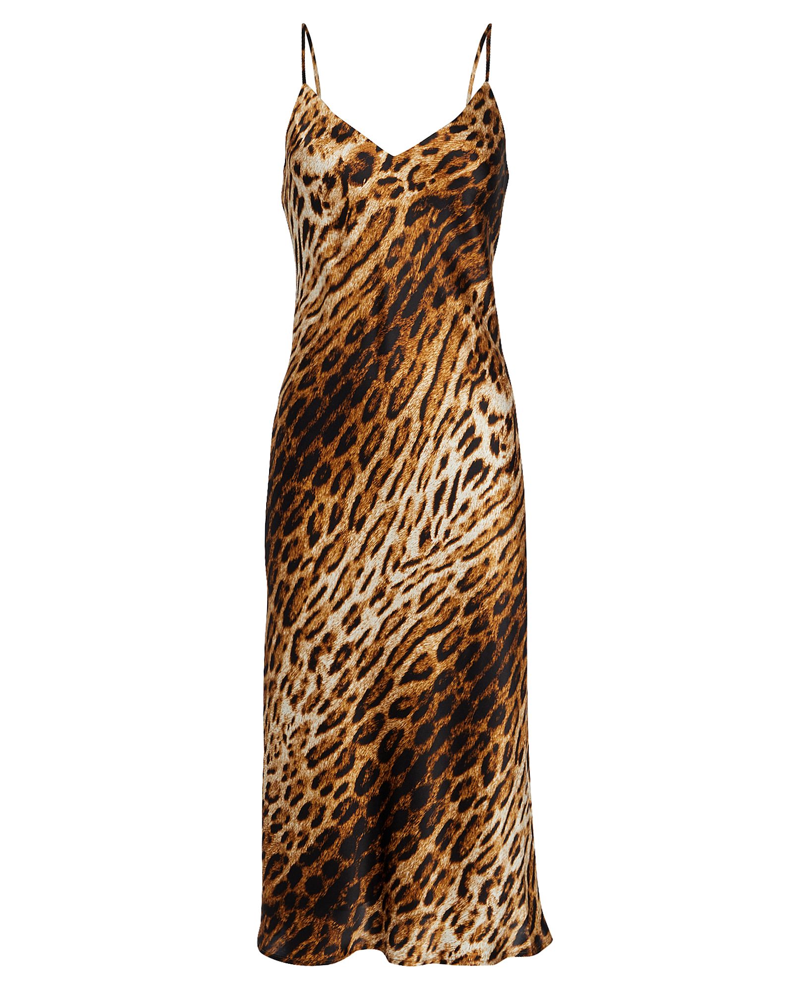 L'Agence Jodie Silk Cheetah Slip Dress, Multi 4 | INTERMIX