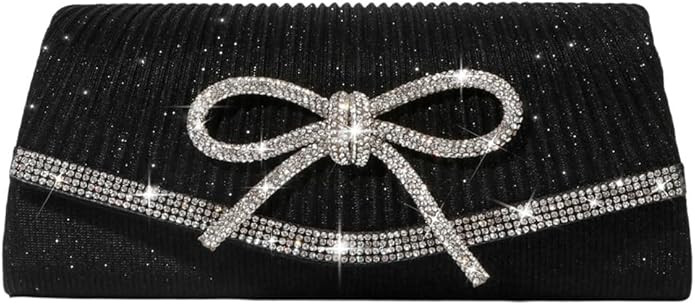 Bow Evening Bag Sparkly Clutch Purses for Women Wedding Glitter Rhinestone Party Prom Purse Dress... | Amazon (US)