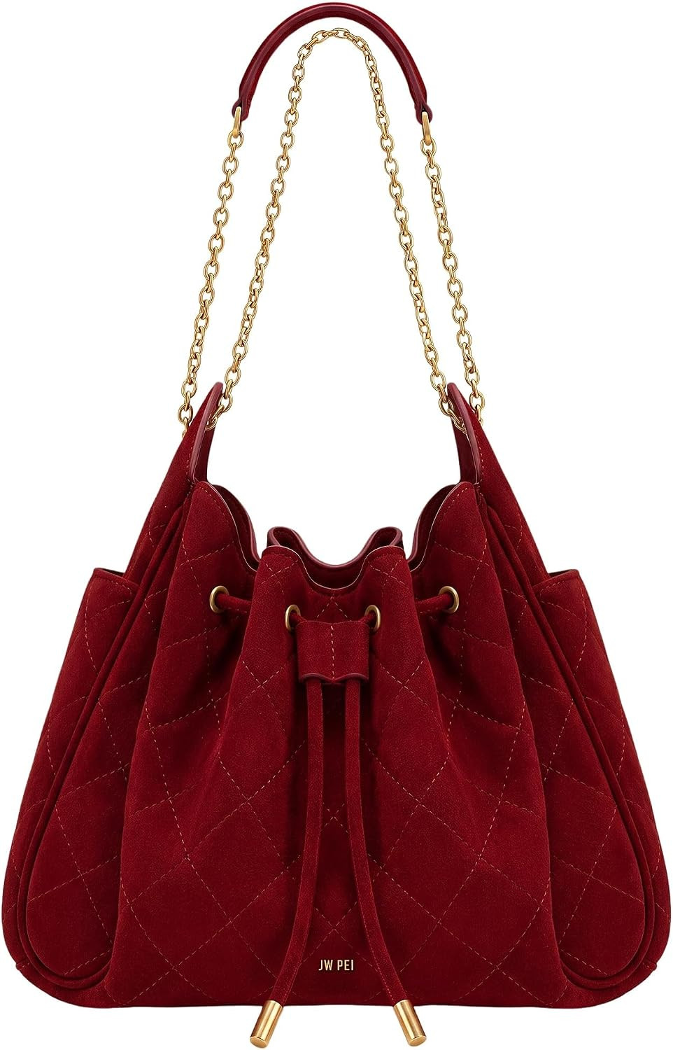 JW PEI Women's Rowan Ruched Drawstring Chain Bucket Bag | Amazon (US)