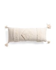 14x34 Natural Pillow With Tufted Diamond Center | Marshalls