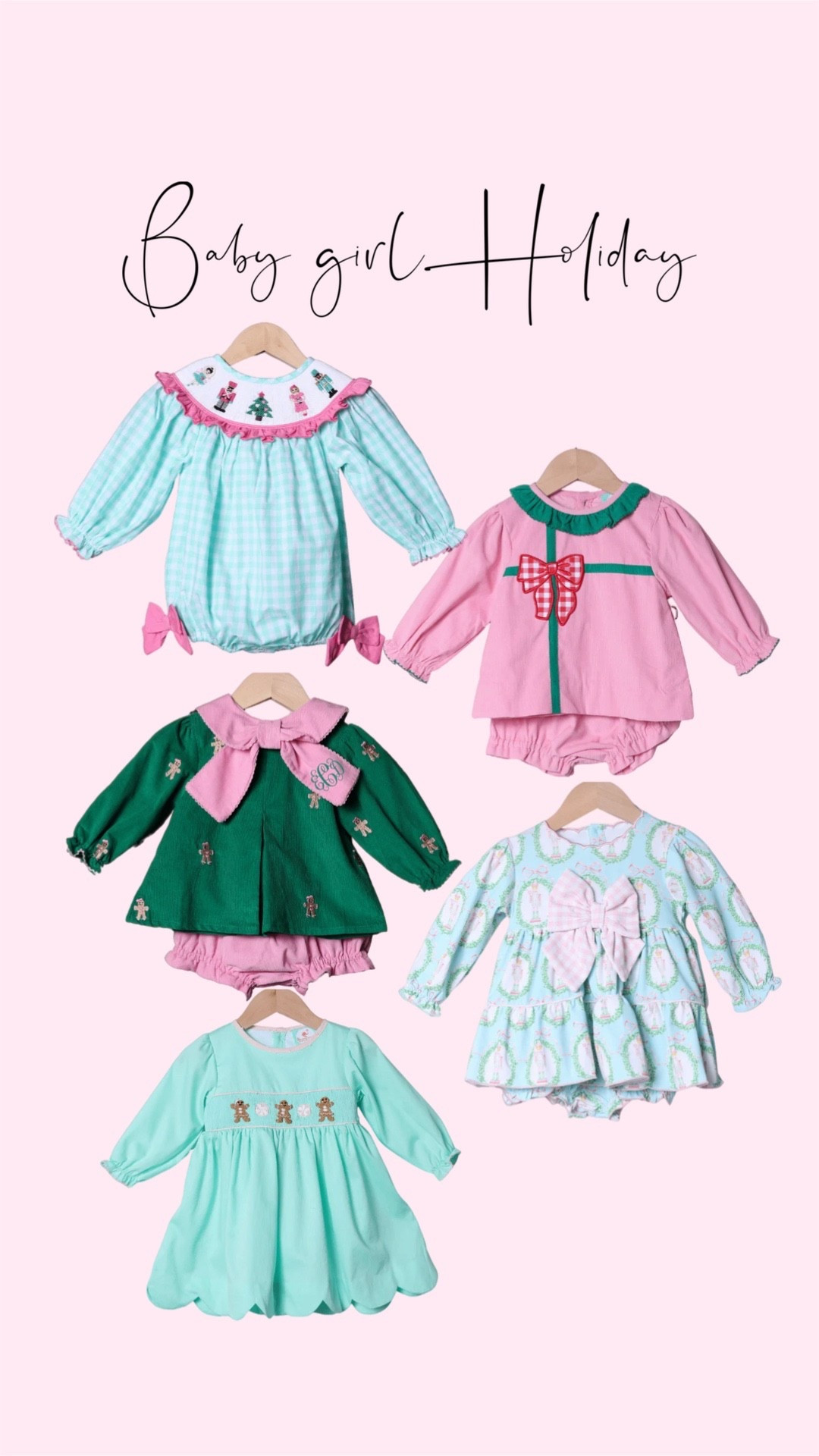 Baby girl Christmas outfits. Toddler girl smocked holiday outfits. 

#LTKHoliday #LTKBaby #LTKKids
