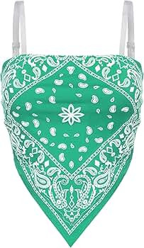 Design by Olivia Women's Sexy Paisley/Tie Dye Bandana Tube Crop Top Shirt- Made in USA | Amazon (US)