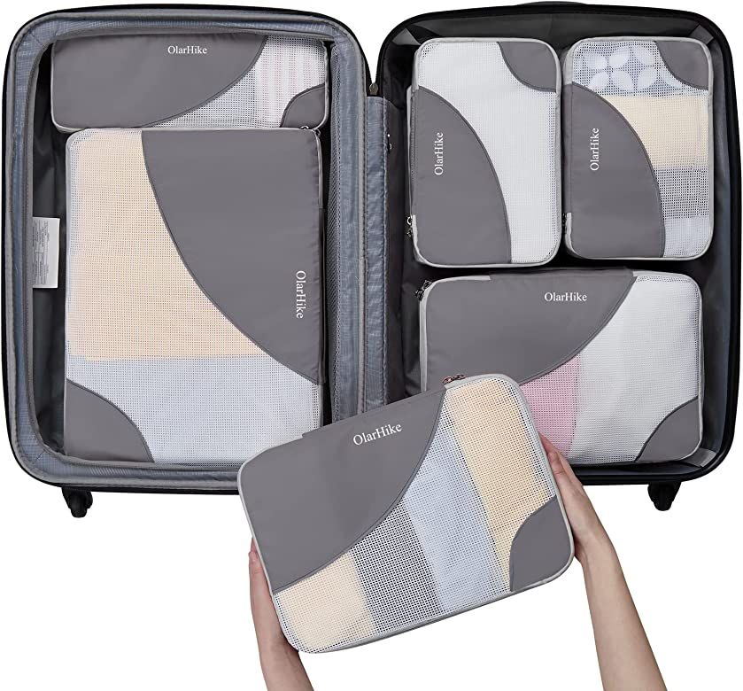 OlarHike 6 Set Packing Cubes for Travel, 4 Various Sizes(Large,Medium,Small,Slim), Luggage Organi... | Amazon (US)