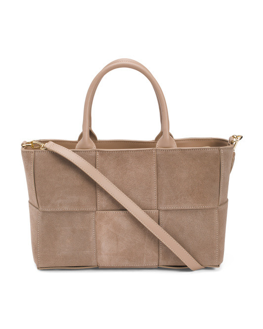 Made In Italy Suede Large Woven Satchel | Handbags | Marshalls | Marshalls