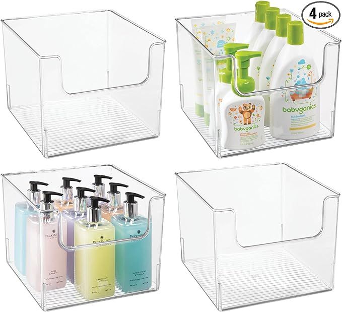 mDesign Modern Plastic Open Front Dip Storage Organizer Bin Basket for Bathroom Organization - Va... | Amazon (US)