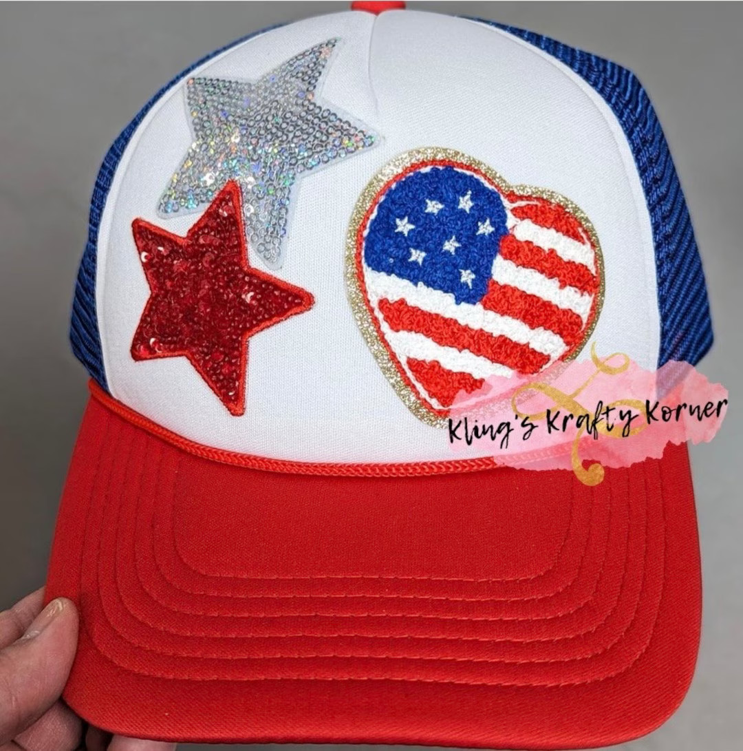 Chenille USA Flag Trucker Hat Patriotic Trucker Hat River Trucker Hat Custom Trucker Hat - Etsy | Etsy (US)