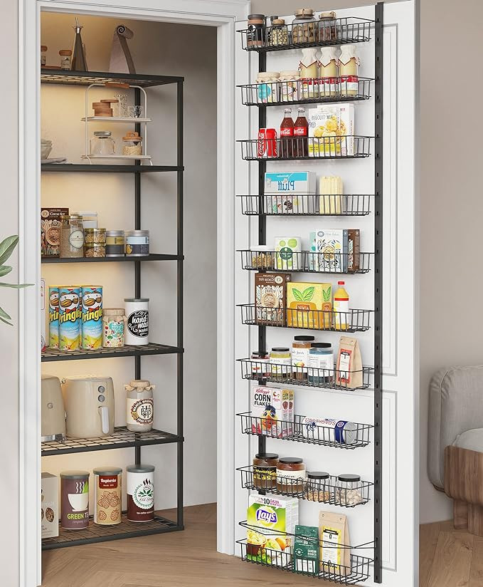 COVAODQ 10-Tier Pantry Door Organization and Storage Over the Door Pantry Organizer Metal Hanging... | Amazon (US)