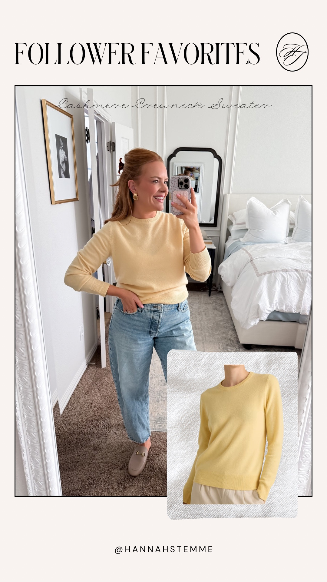 An easy go-to for everyday mom outfits 🤍 This soft cashmere crewneck is perfect for mom casual style paired with denim and loafers, but also layers beautifully for polished mom workwear. One of my most worn staples for effortless work outfits and weekend looks.

#momoutfits #momcasualstyle #momworkwear #workoutfits

#LTKootd #LTKWorkwear #LTKmomlife