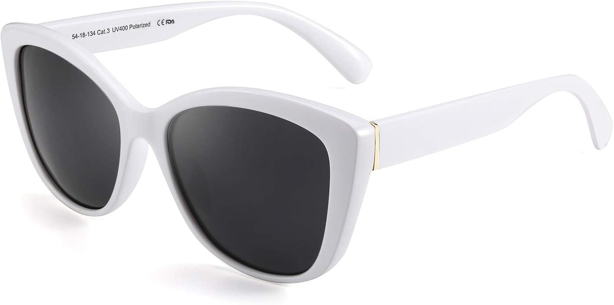 FEISEDY Polarized Vintage Sunglasses American Square Jackie O Cat Eye Sunglasses B2451 (White, 56... | Amazon (CA)