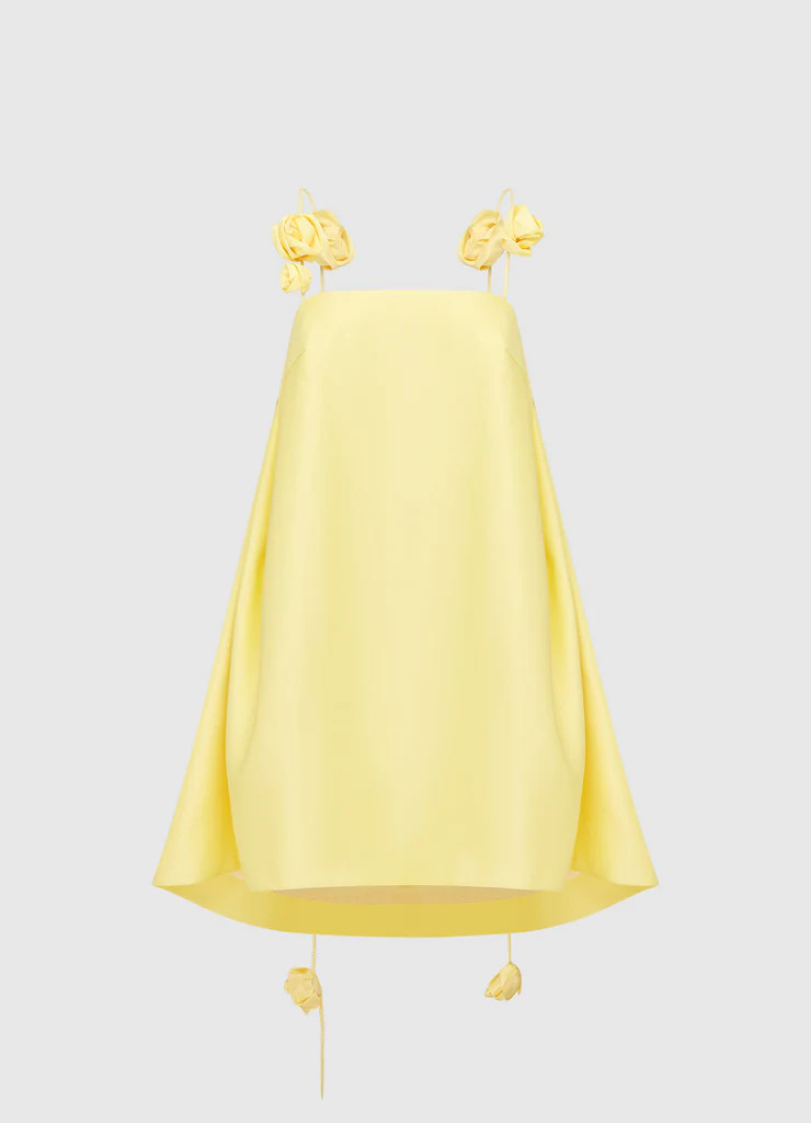 Fiona Rose Mini Dress - Sorbet Yellow | LEO LIN