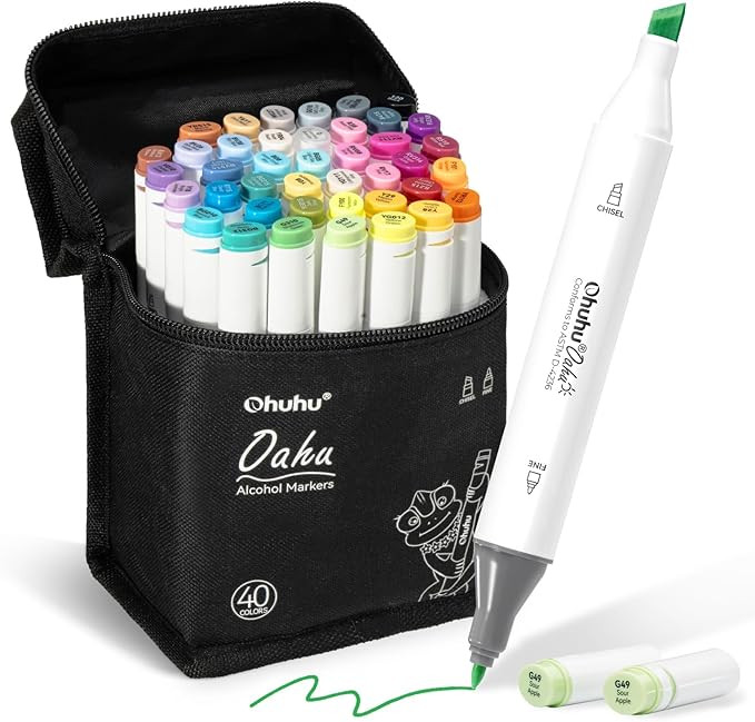 Ohuhu Alcohol Markers - AP Certificated Double Tipped Art Marker Set for Artists Adults Coloring ... | Amazon (US)