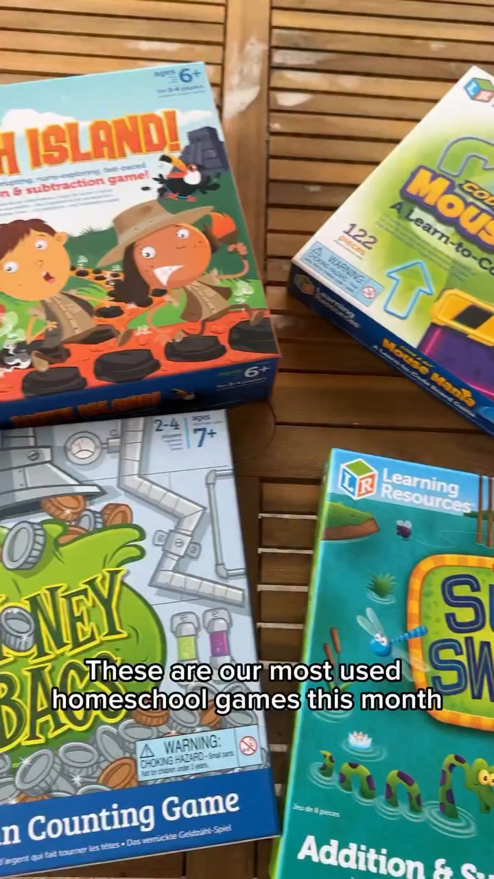 These have been our most used homeschool games this month and honestly… the kids don’t even feel like they’re “doing school” 🫶🏼

We’ve been working on math, money skills, and even early coding just through play and it’s made such a difference in how engaged they are.

I love rotating games like this because they get to choose what they want to start with before lessons, and it sets the tone for our whole day ✨

If you want the links to these, comment LR and I’ll send them to you 💌

#homeschoolmom #learningthroughplay #homeschoolideas #momlife #educationaltoys learningresources homeschoolfun kidsactivities earlylearning momcontent