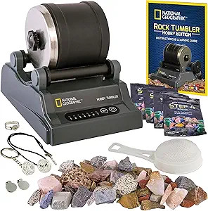 NATIONAL GEOGRAPHIC Rock Tumbler Kit – Hobby Edition Includes Rough Gemstones, and 4 Polishing ... | Amazon (US)