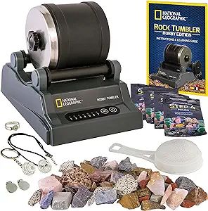 NATIONAL GEOGRAPHIC Rock Tumbler Kit – Hobby Edition Includes Rough Gemstones, and 4 Polishing ... | Amazon (US)