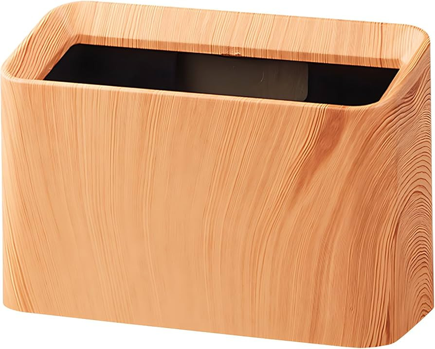 Mini Desk Trash Can, Desktop Trash Can Wood Grain, Uncovered Retro Wastebasket for Kitchens, Offi... | Amazon (US)