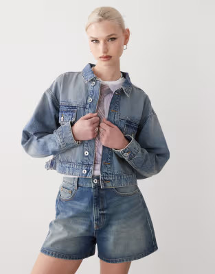 COLLUSION cropped denim jacket in vintage wash | ASOS | ASOS (Global)