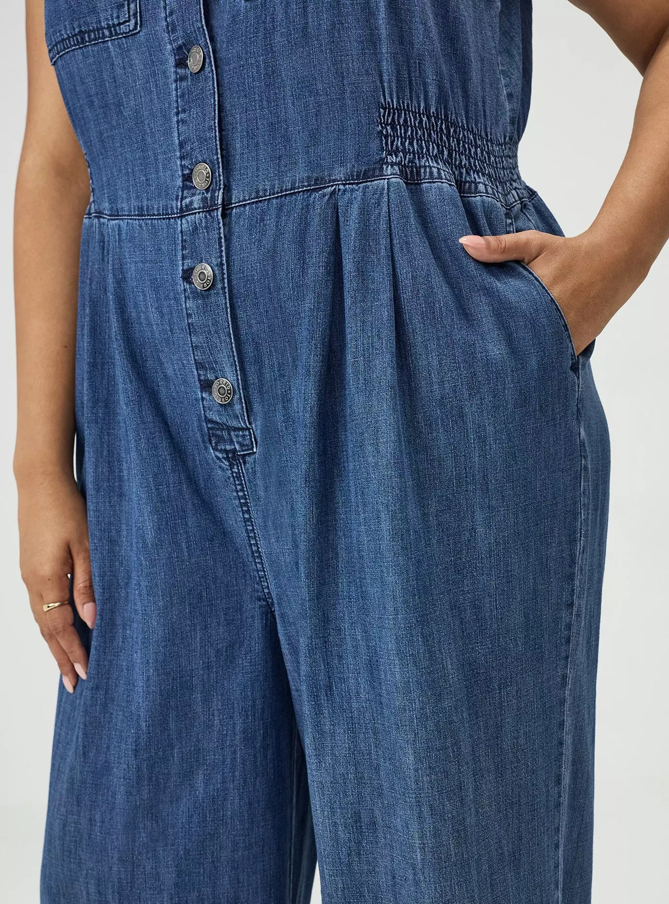 Wide-Leg Lightweight Denim Jumpsuit | Torrid (US & Canada)