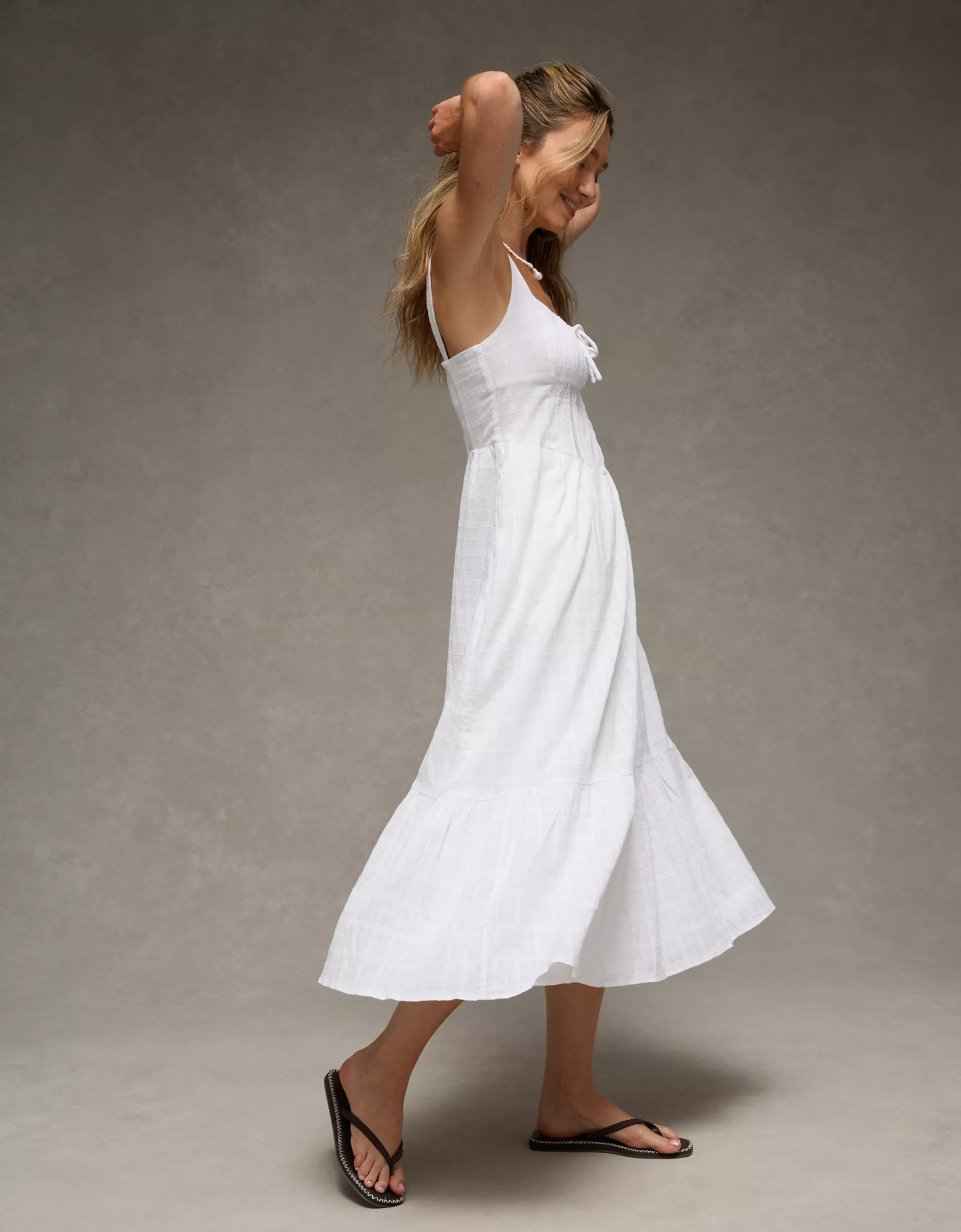 AE Catie Corset Midi Dress | American Eagle Outfitters (US & CA)