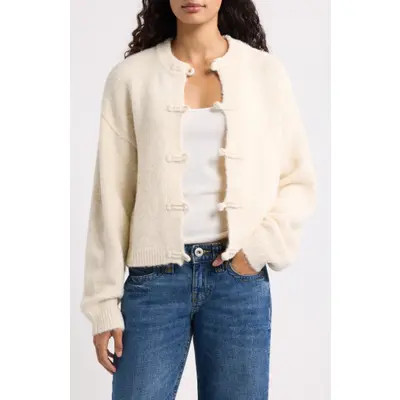 BDG Urban Outfitters Knot Fastening Cardigan in Pink at Nordstrom, Size Small | Nordstrom