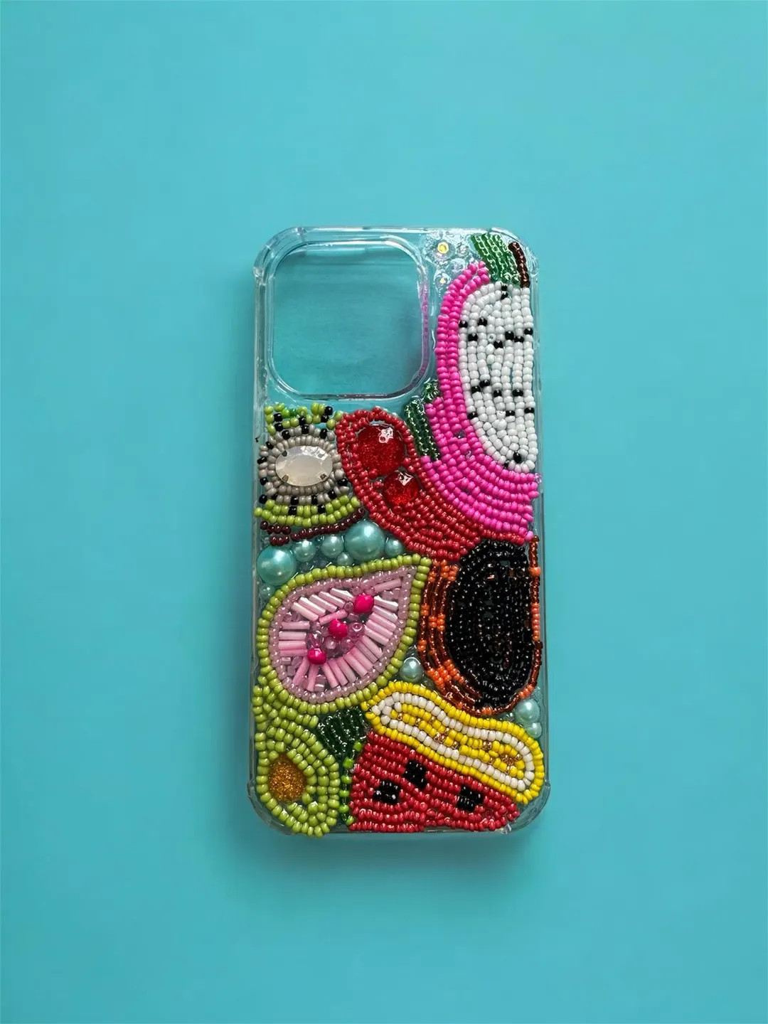 Beaded Embroidered Fruit Pattern Phone Case iPhone 16 pro max, 16 pro, 16 plus, 16, 15 pro Max, 1... | Etsy (US)