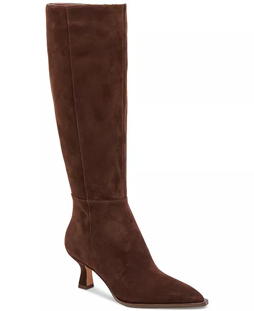 Women's Auggie Pointed-Toe Kitten-Heel Knee-High Dress Boots | Macy's