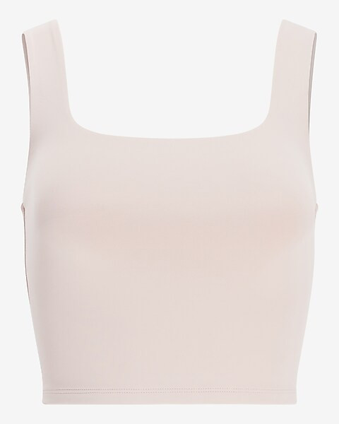 Body Contour Cropped Square Neck Tank | Express