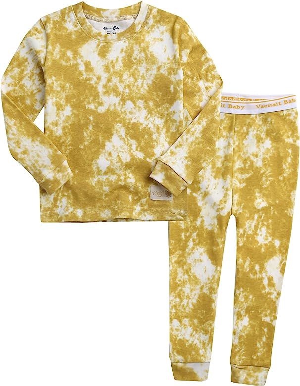 12M-12 Toddler Kids Boys Girls 100% Cotton Marbling Sung Fit Sleepwear Pajamas 2pcs Pjs Set | Amazon (US)