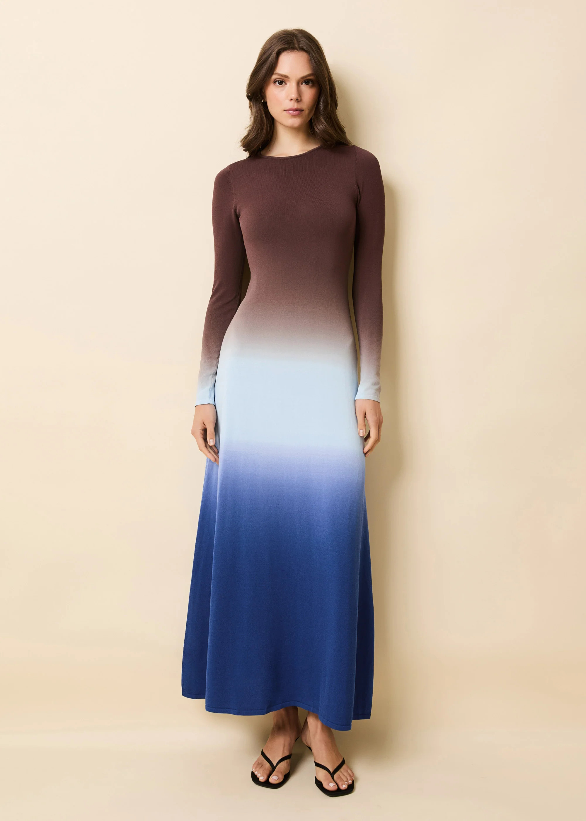 Dora Dress Ombre Twilight / Raisin Brown | Solid & Striped