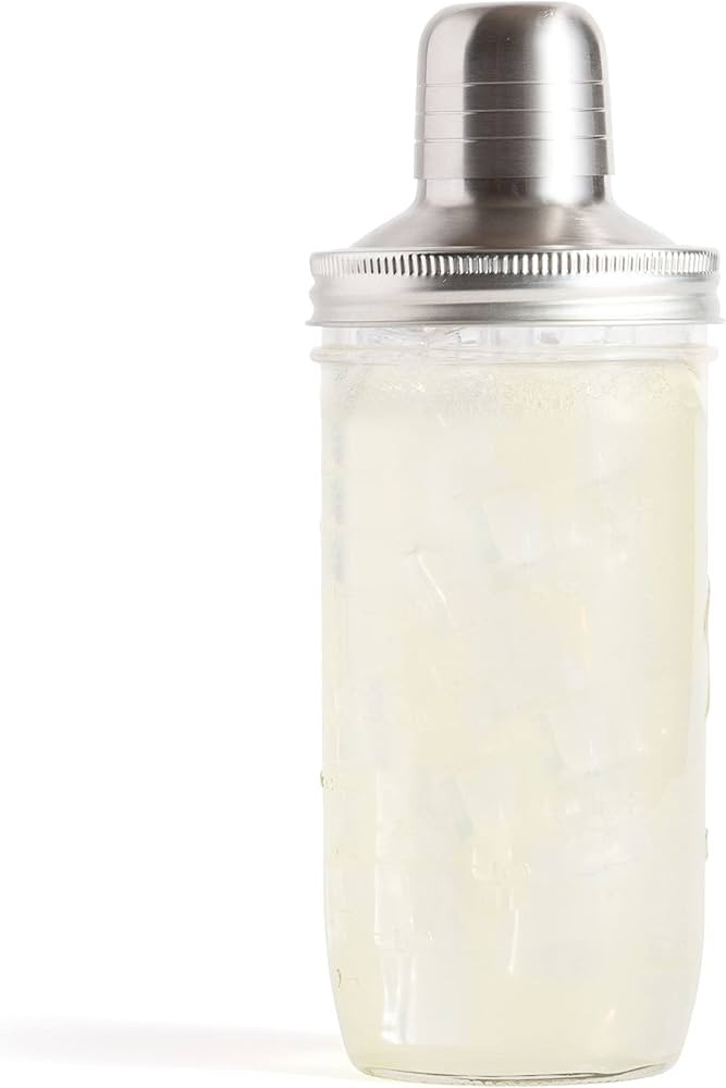 Jarware Mason Jar Cocktail Shaker Lid For Wide Mouth Mason Jar, Stainless Steel | Amazon (US)