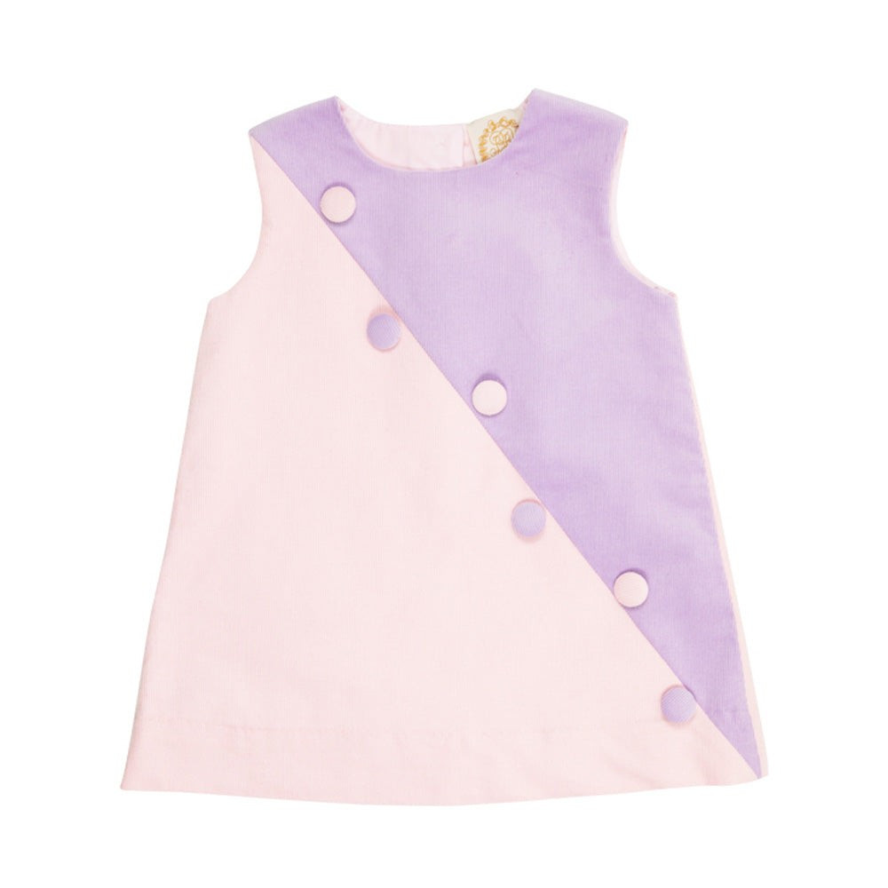 Blake Button Dress (Corduroy) - Lauderdale Lavender & Palm Beach Pink | The Beaufort Bonnet Company