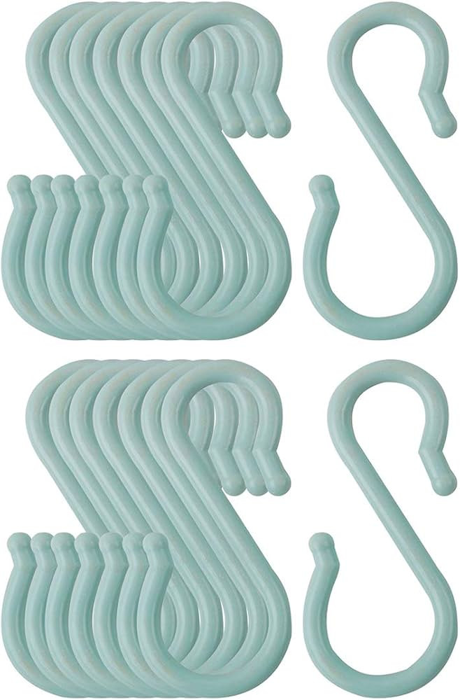 uxcell 16 Pack S Shaped Hooks Plastic Hanger for Kitchen Bathroom Closet Holder Pots and Pans Cup... | Amazon (US)