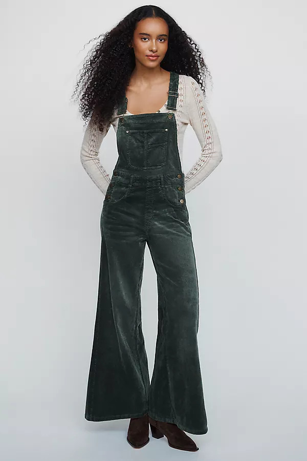 Adi Corduroy Flare Overalls | Anthropologie (US)