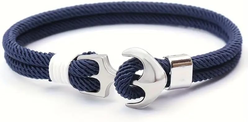Nautical Anchor Braided Bracelet, Multi - Color Rope Handmade Jewelry for Men & Women | Amazon (US)