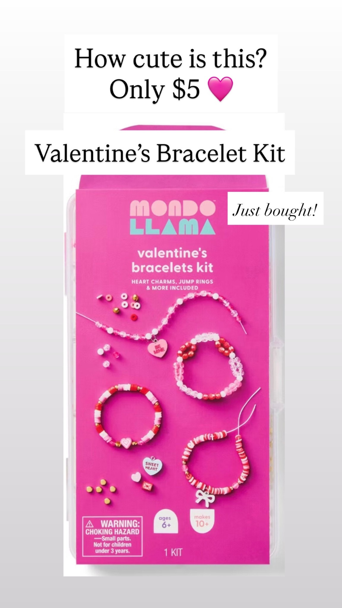 Valentine bracelet kit for $5

#LTKKids