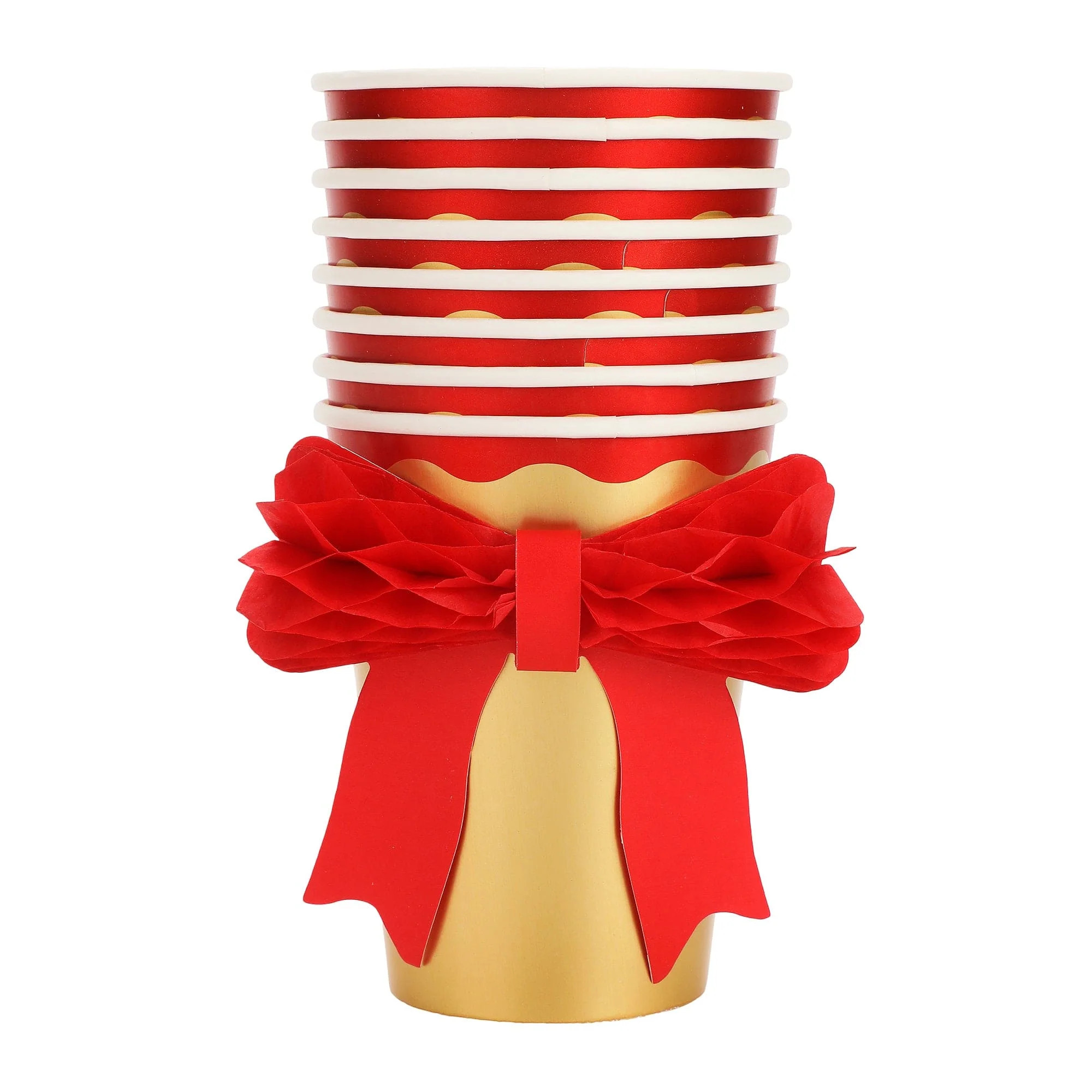 Holiday Honeycomb Bow Cups (Set of 8) | Packed Party