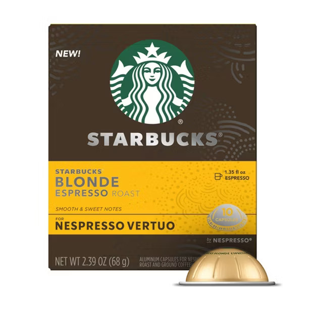 Starbucks Coffee Capsules for Nespresso Vertuo Machines — Blonde Espresso Roast — 1 box (10 e... | Target